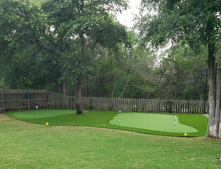 Backyard putting green installation in Austin, TX